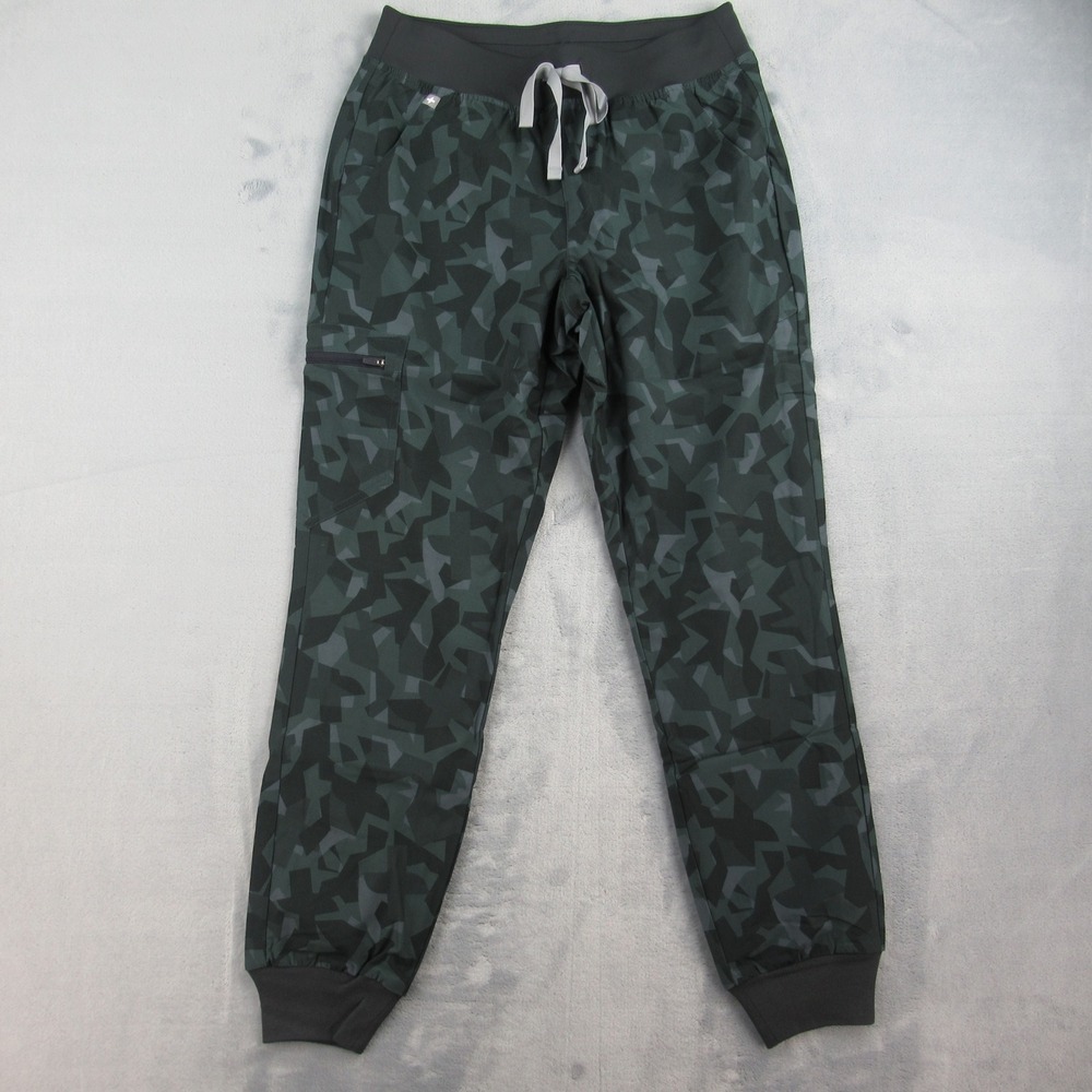 FIGS Zamora Jogger Scrub Pants Womens Small Green Camo W23SW2066 New With Tags